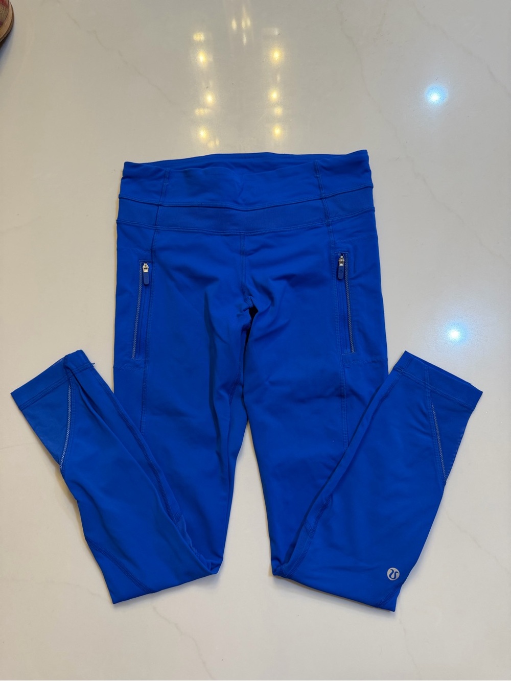 Lululemon Blue Athletic Leggings with Side Zip Pockets